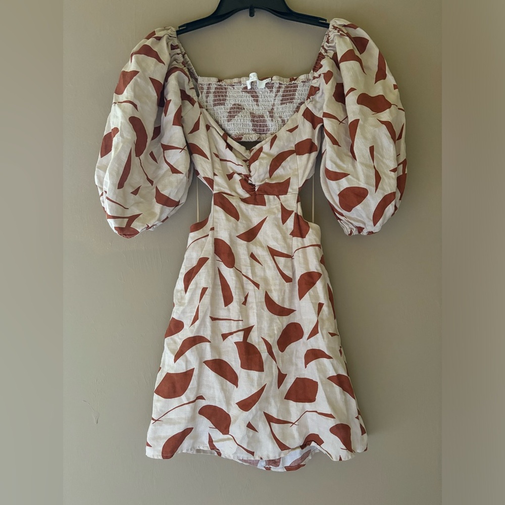 NWOT ASTR the Label Heather Dress Rust Abstract - Picture 2 of 8